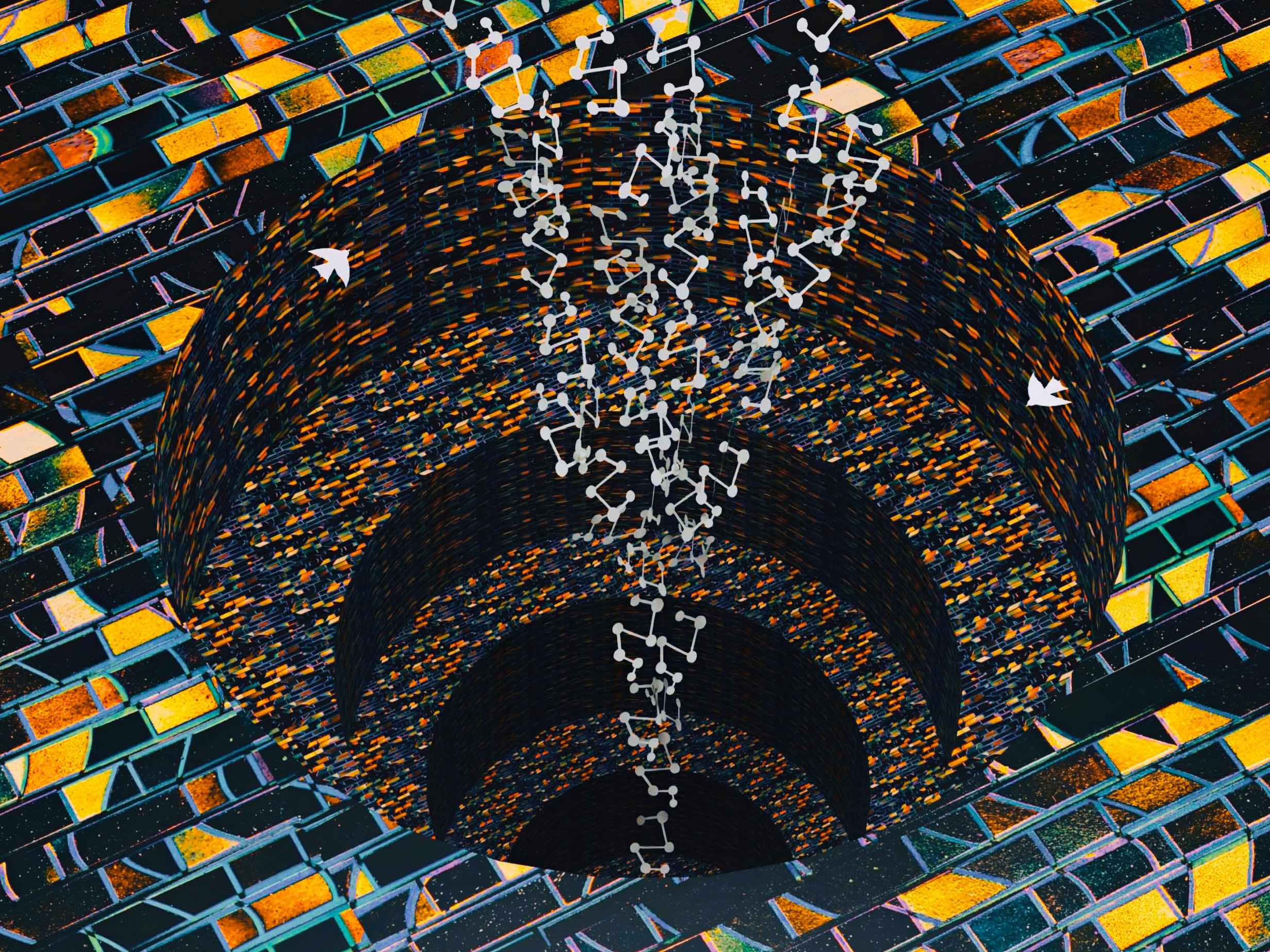 Atsushigraphのグラフィックアート「City Lights」。