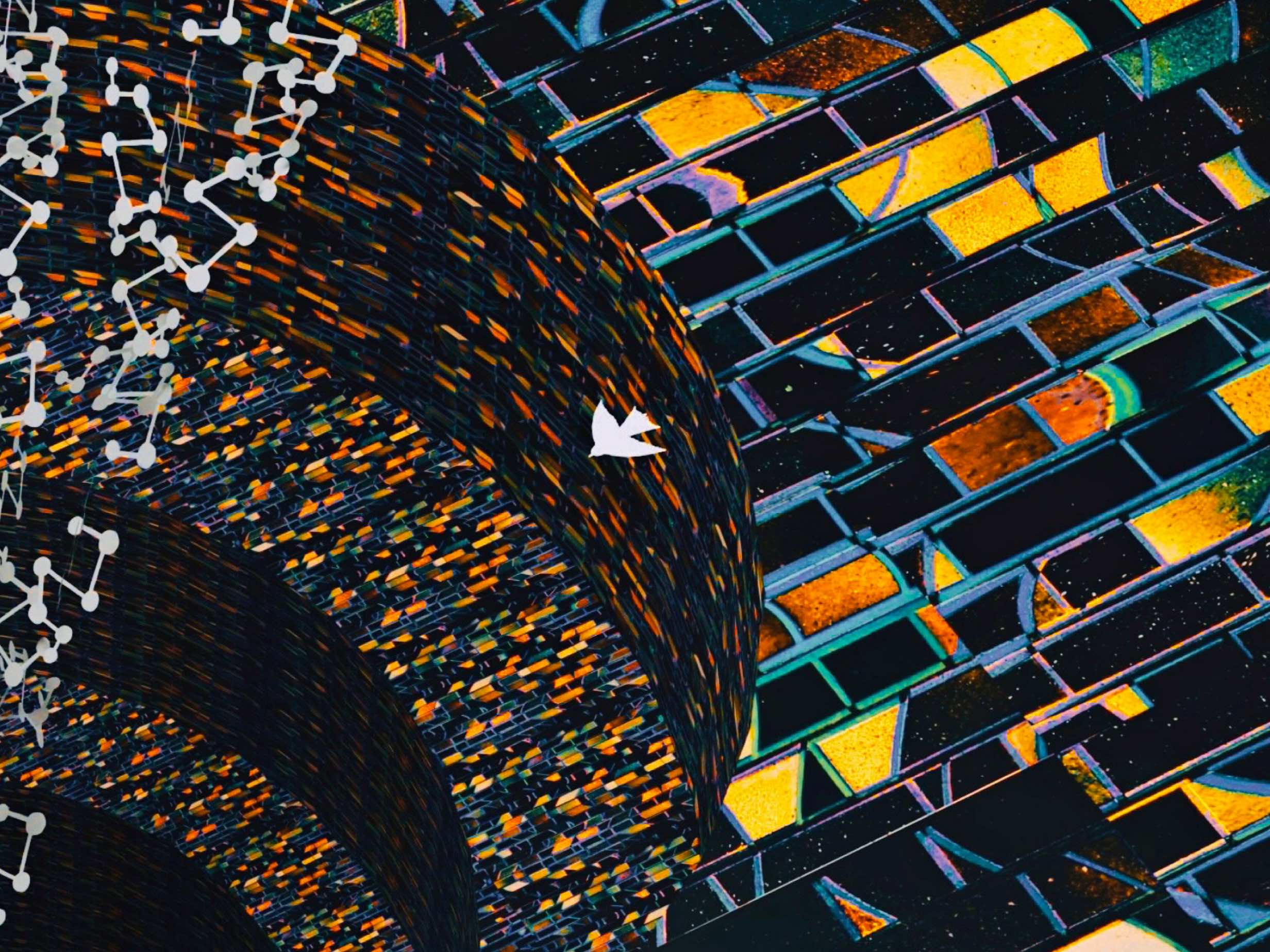 Atsushigraphのグラフィックアート「City Lights」。