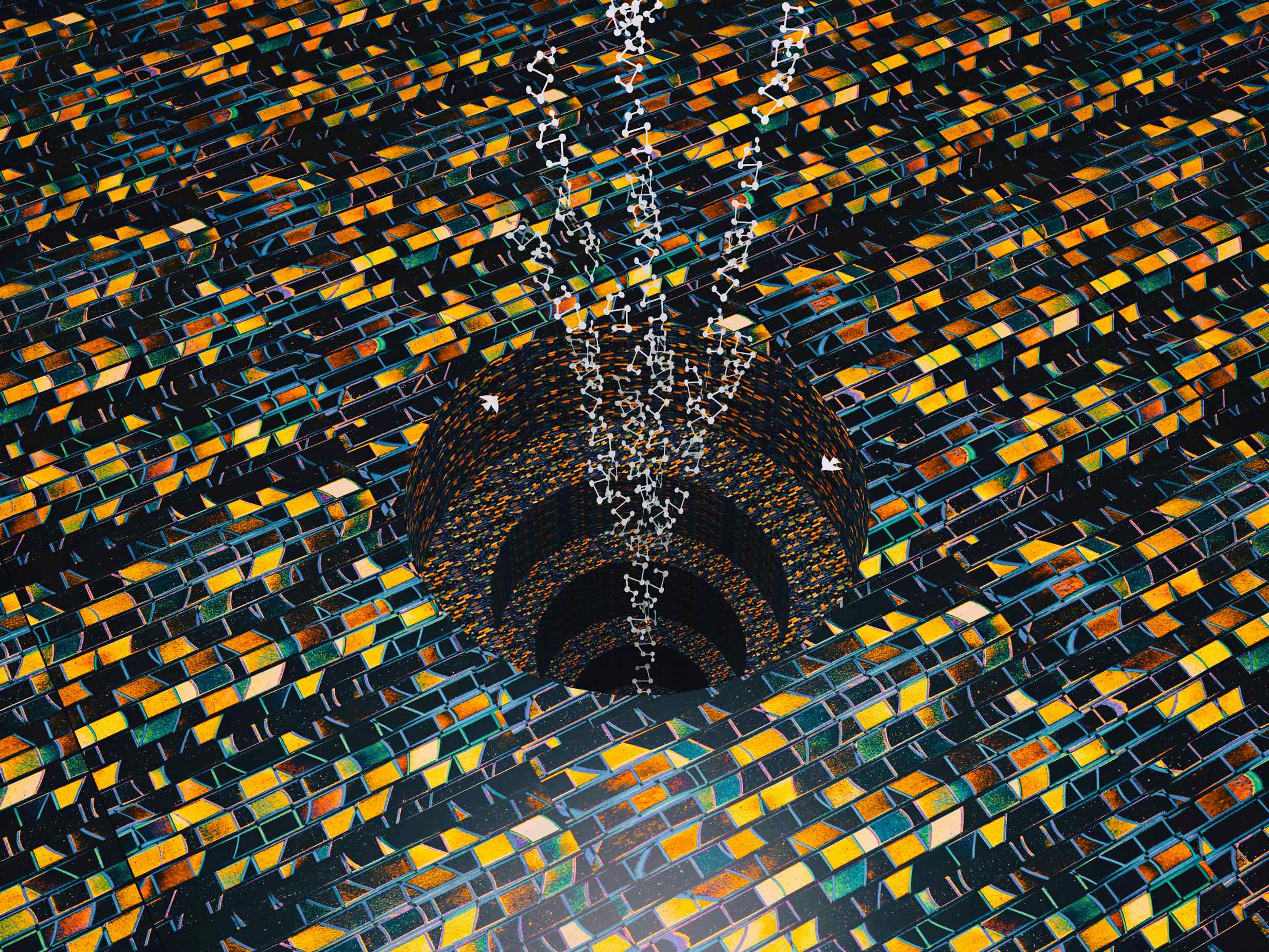 Atsushigraphのグラフィックアート「City Lights」。