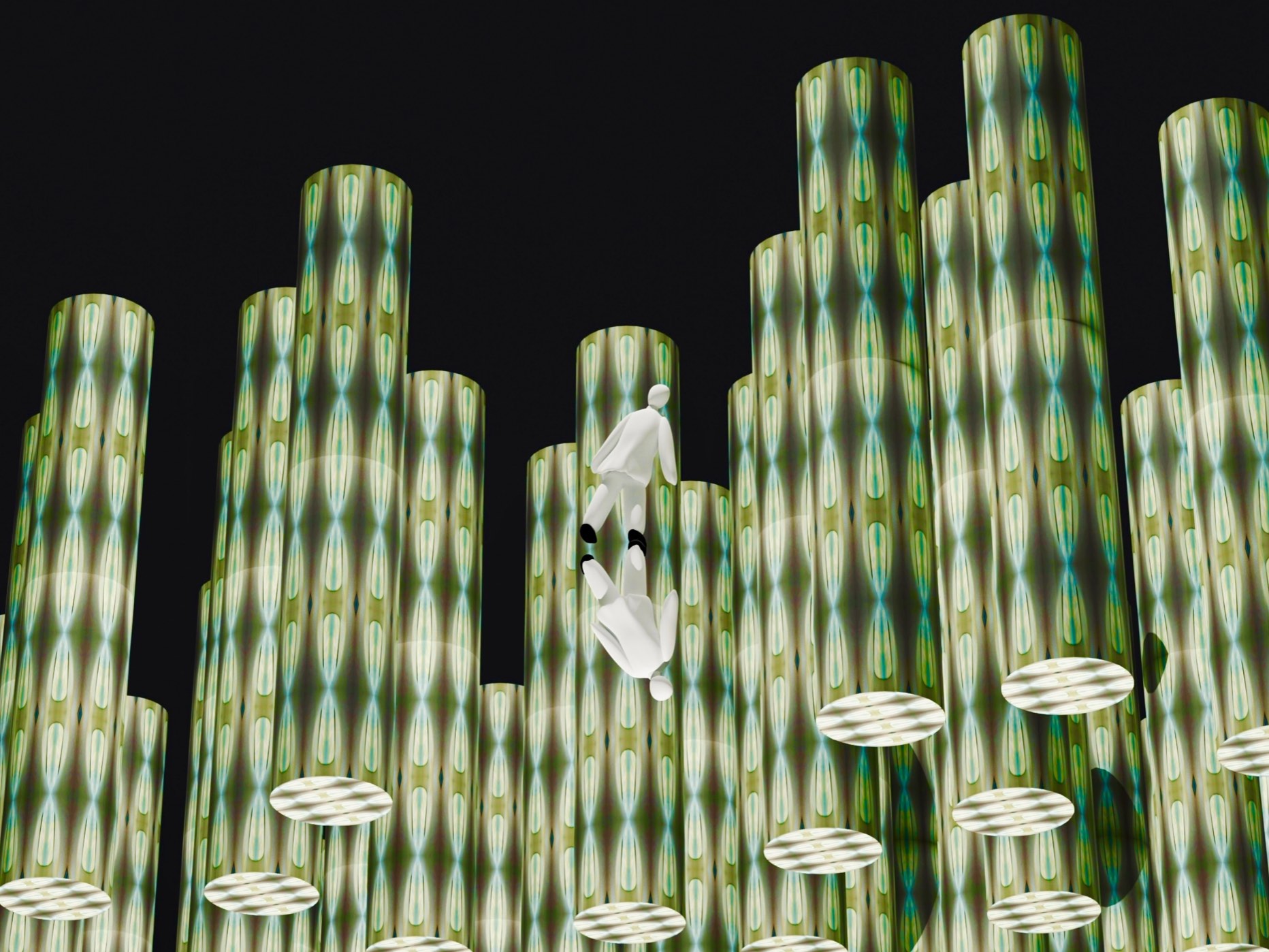 Atsushigraphのアートワーク Crystal Pillarの一部分にフォーカスした画像です。