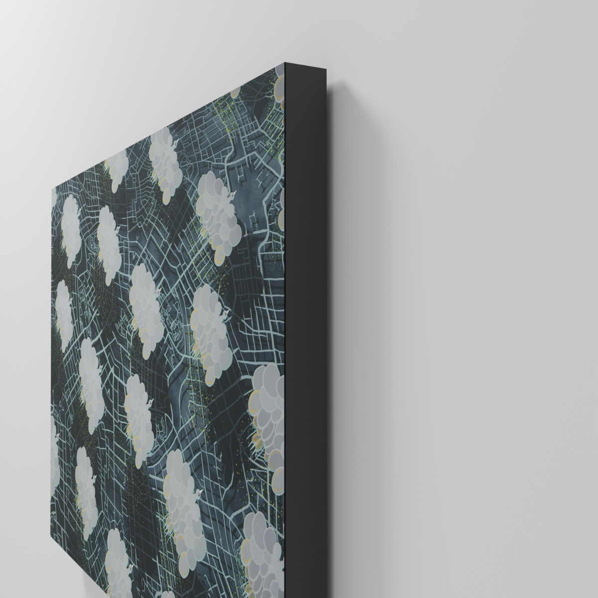 Atsushigraphのジークレー版画 Bring Dreamsの作品モックアップ画像です。こちらは作品側面の画像です。2025年作。