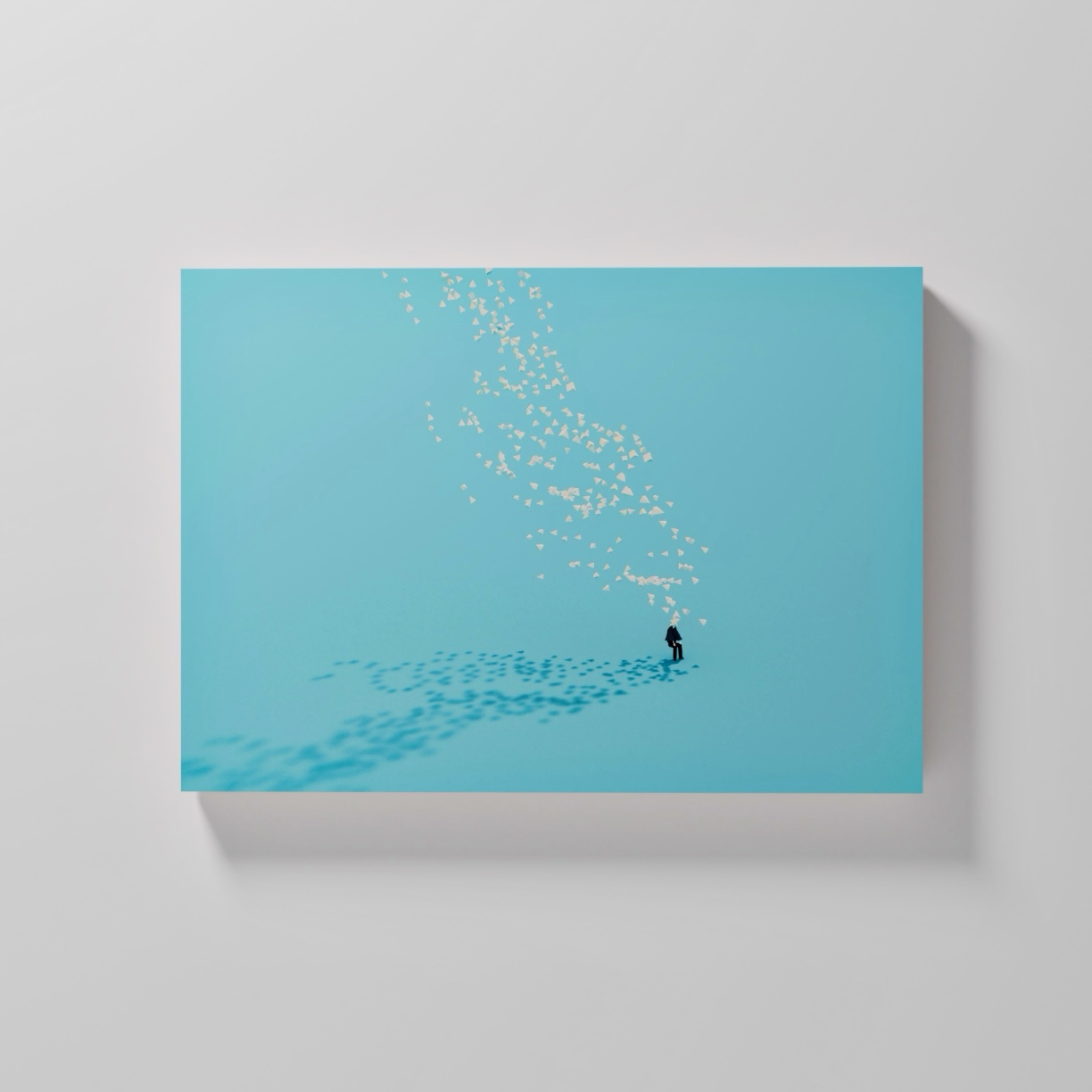 Atsushigraphの木製パネルジークレー版画 forgetのモックアップ画像です。