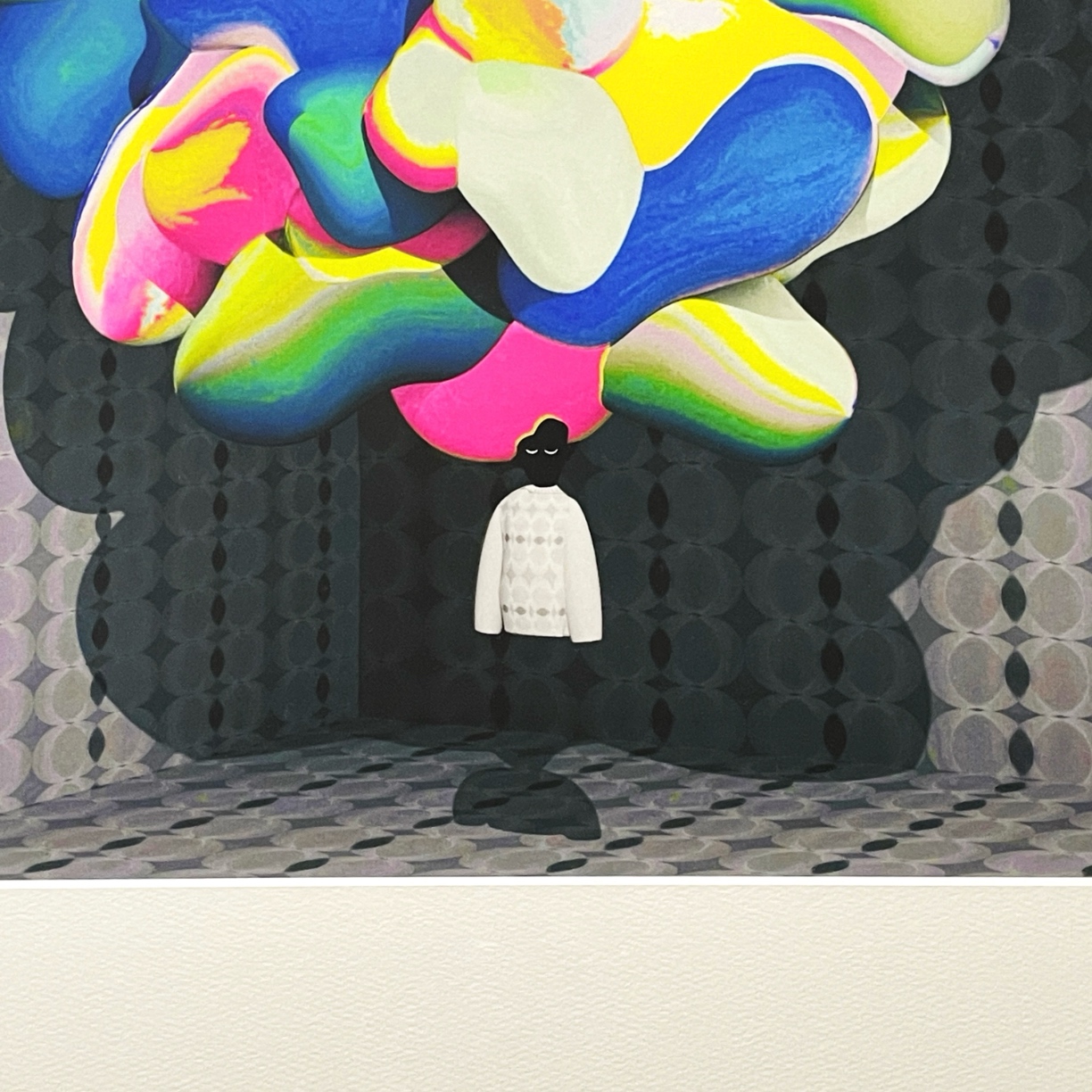 Atsushigraphのジークレー版画 Brain Remixの表面の質感を捉えた画像です。