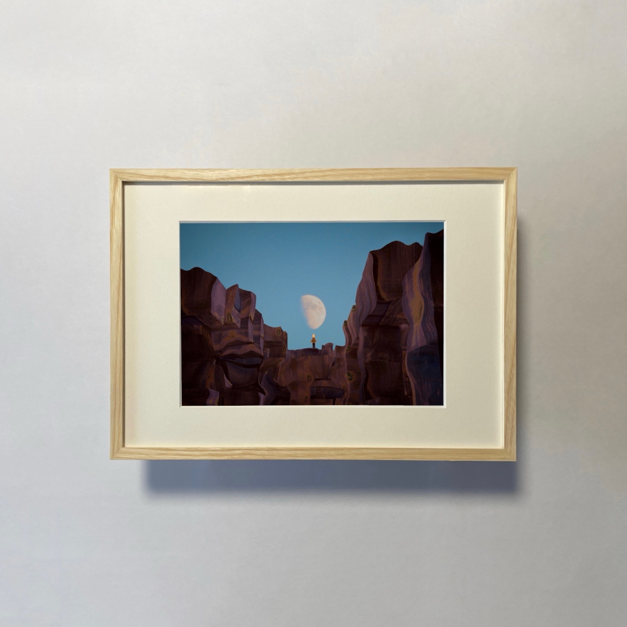 Atsushigraphのジークレー版画 フォーレンの画像です。無垢材の木製フレームに額装されています。