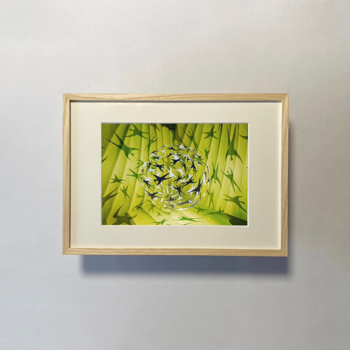 額装版ジークレープリント Fresh Green Gathering のイメージ写真。 Atsushigraph