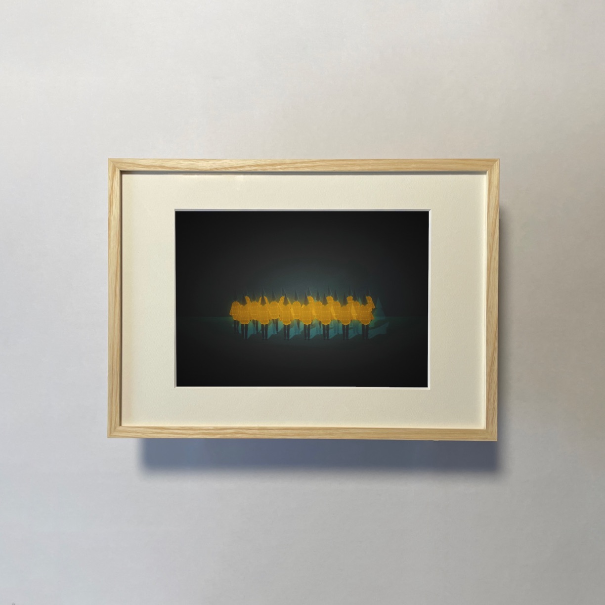 Atsushigraphのジークレー版画 Mildaの画像です。無垢材の木製フレームに額装されています。