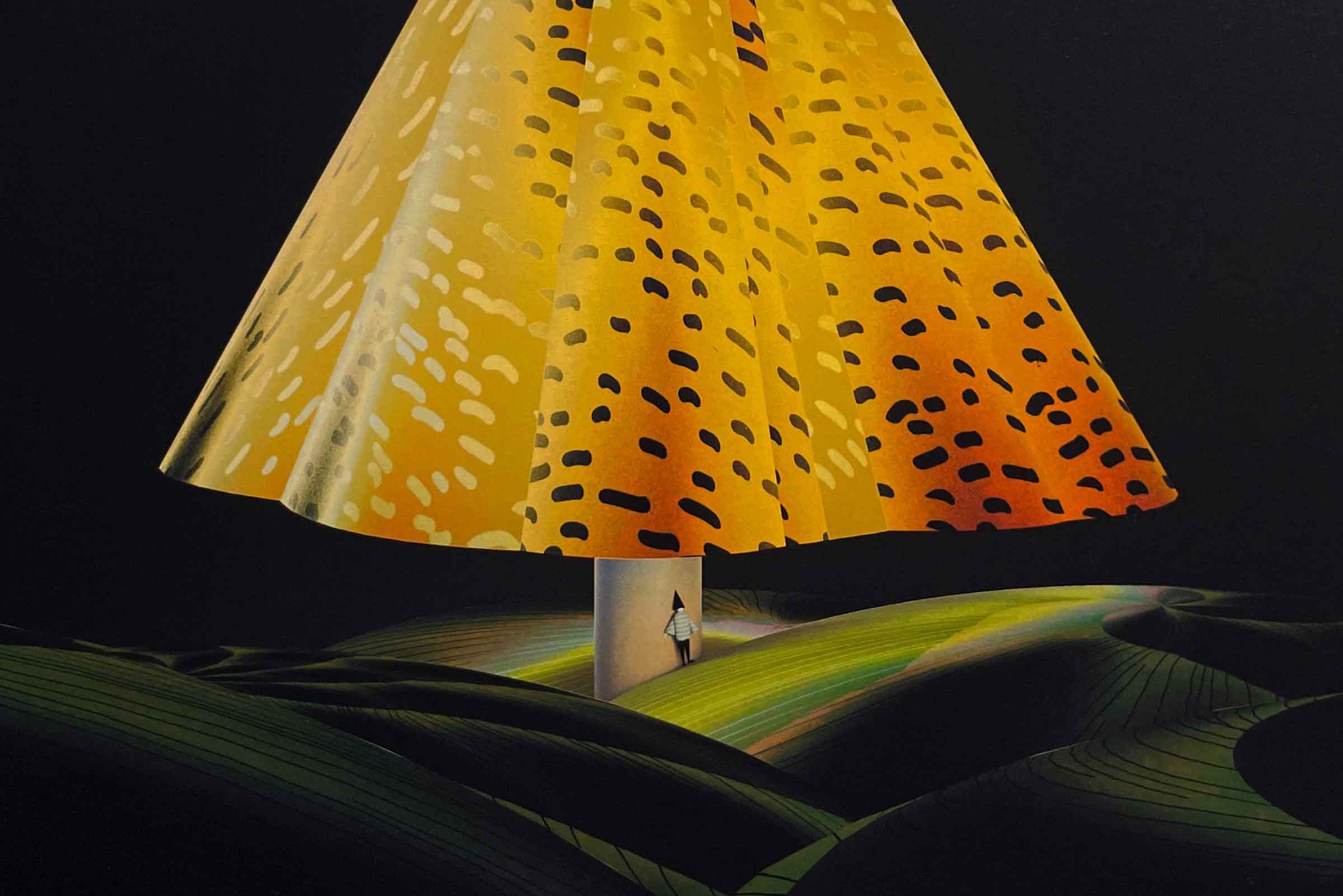 Atsushigraphの木製パネルジークレー版画 Lampの用紙表面2枚目の画像です。