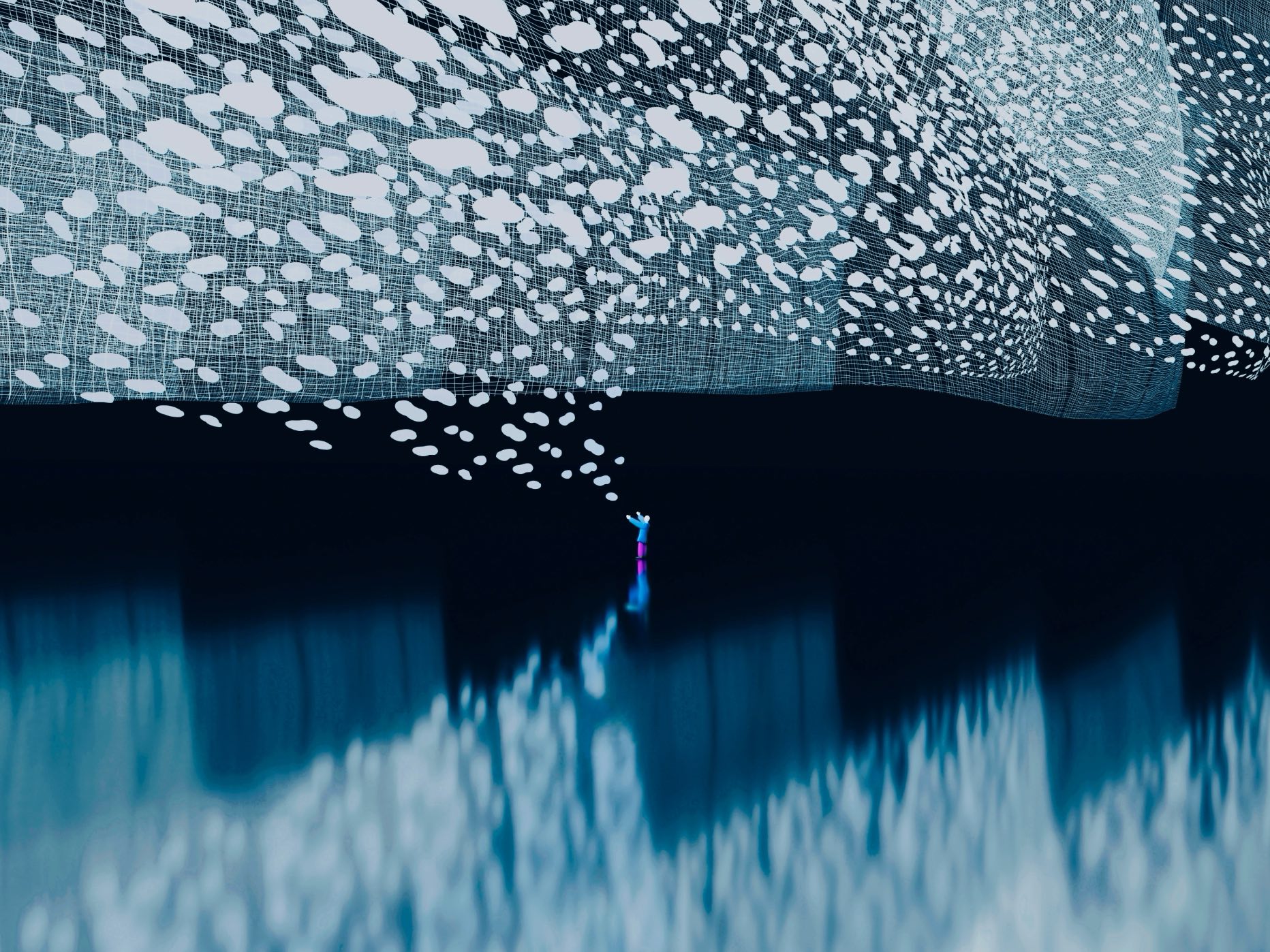 Atsushigraphのアートワーク Snow Curtainの作品画像です。2024年作。