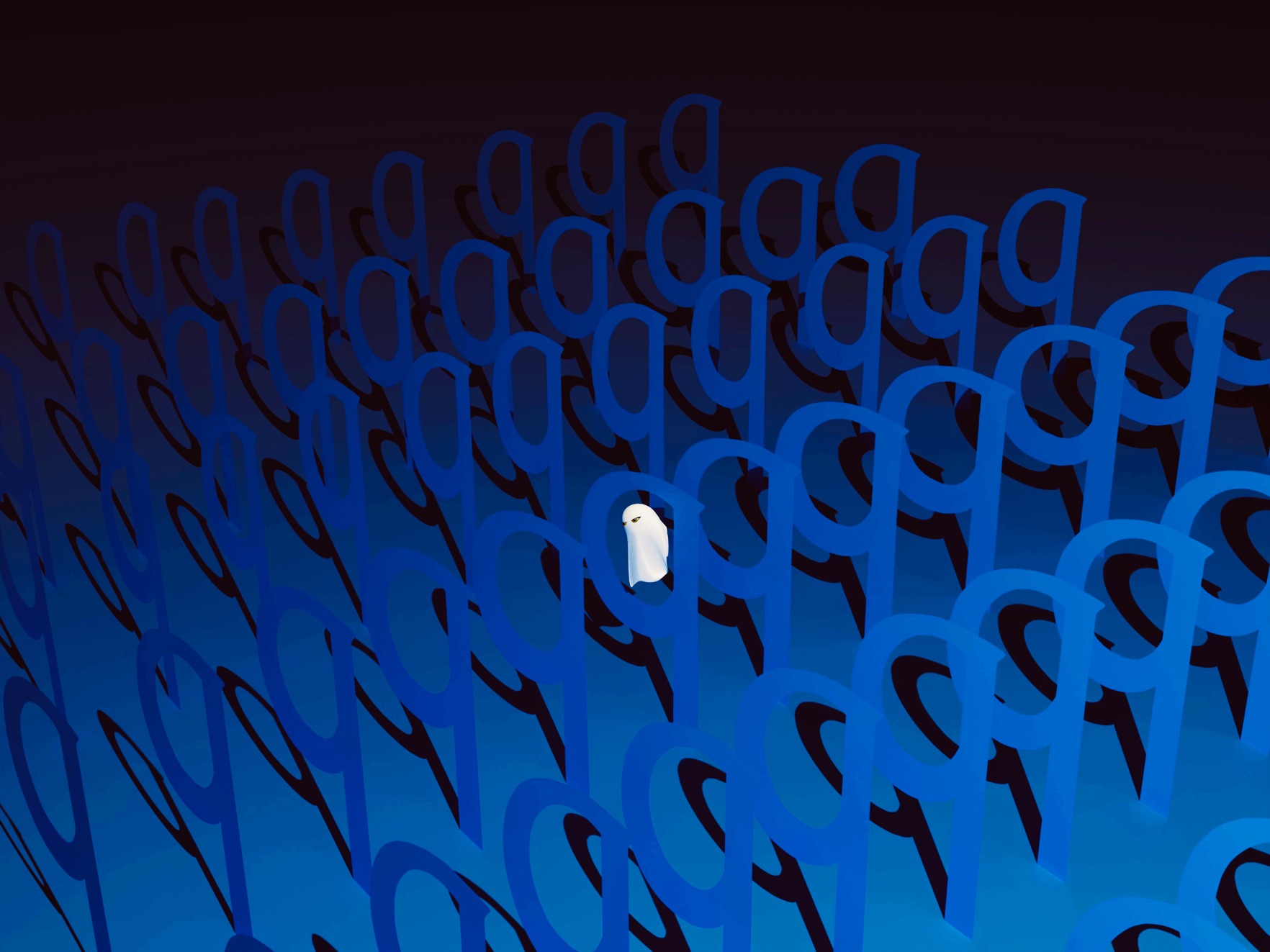 Atsushigraphのグラフィックアート「The Letter q」。